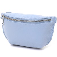 Сумка Shvigel Шкіряна бананка Блакитна (16374)