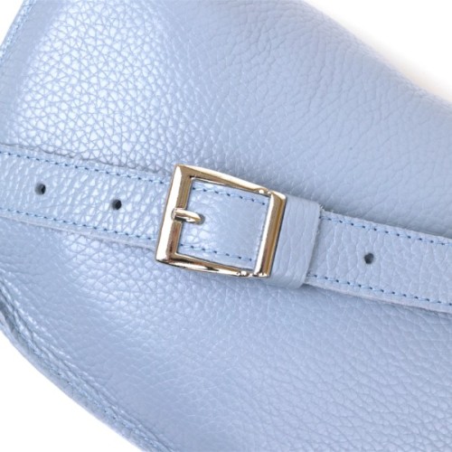 Сумка Shvigel Шкіряна бананка Блакитна (16374)