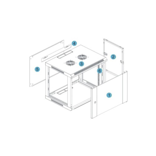 Шафа настінна Kingda 12U 19" 600x600 RAL9004 (KD-007-6612)
