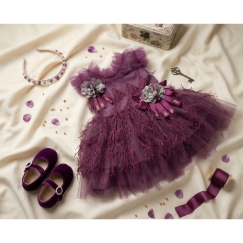 Плаття дитяче Tivido святковий з прикрасами (2136-92G-violet)