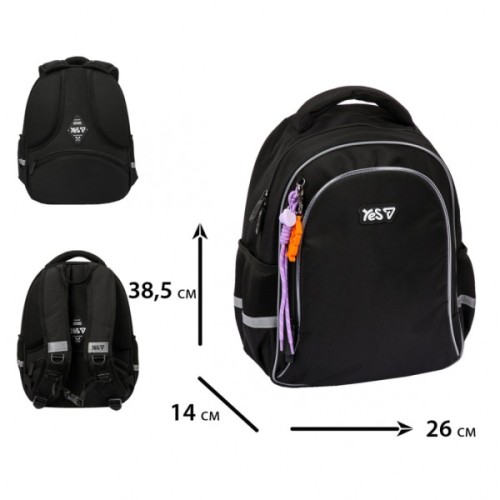 Рюкзак шкільний Yes Just Black S-115M (550296)