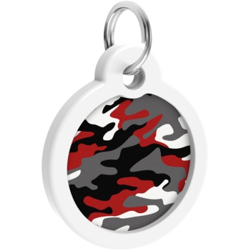 Адресник для тварин WAUDOG Smart ID з QR паспортом "Камо сірий", круг 30 мм (230-0215)