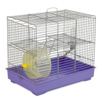 Клітка для гризунів Природа "Міккі" 37x25x30 см з колесом хром/фіолетова (4823082415120)