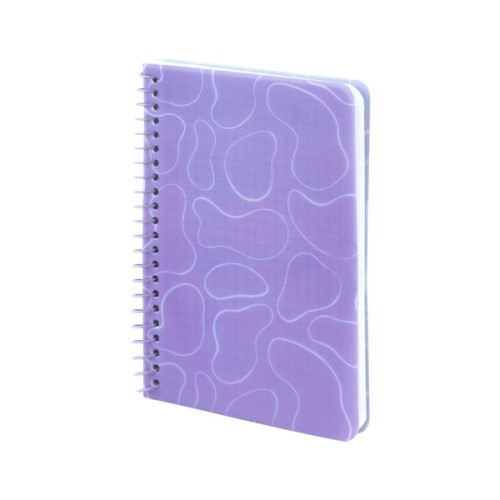 Блокнот Axent на спіралі B6 80 аркушів, клітинка, пластикова обкладинка, фіолетовий (8463-1-A)