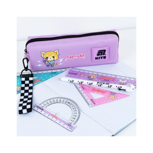 Лінійка Kite набір: лінійка 15 см, 2 косинця, транспортир Aggretsuko (AR25-282)