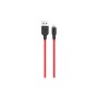 Дата кабель USB 2.0 AM to Lightning 1.0m 2A silicone X21 black+red HOCO (6957531071372)