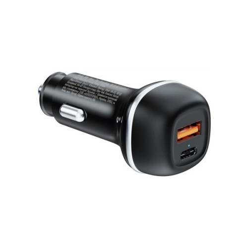 Зарядний пристрій ColorWay USB-C PD45W + USB QC3.0 car adapter (CW-CHA067PD-BK)