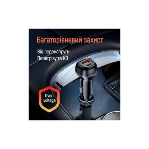 Зарядний пристрій ColorWay USB-C PD45W + USB QC3.0 car adapter (CW-CHA067PD-BK)