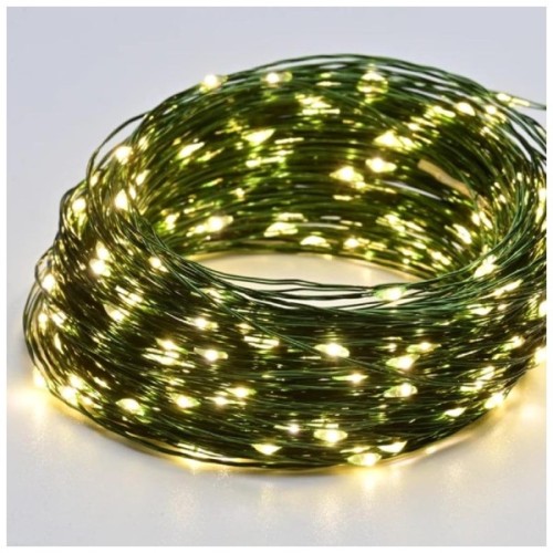 Гірлянда ColorWay Роса LED 100 10 м 8 функцій теплий колір USB (CW-G-100L10NU)