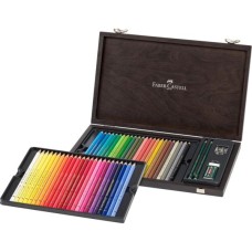 Олівці кольорові Faber-Castell POLYCHROMOS 48 кольорів з аксесуарами в дерев'яному пеналі, 110006 (31343) Олівці кольорові Faber-Castell POLYCHROMOS 48 кольорів з аксесуарами в дерев'яному пеналі, 110006 (31343)