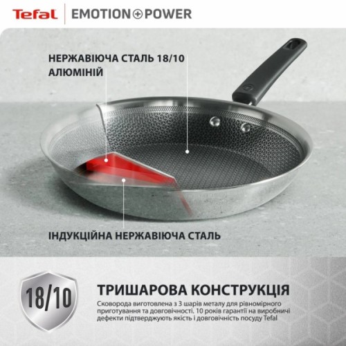 Сковорода Tefal Emotion+ Power 28 см з кришкою (SET_E3410655)