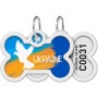 Адресник для тварин WAUDOG Smart ID з QR паспортом "Прапор", кістка 40х28 мм (0640-0229)