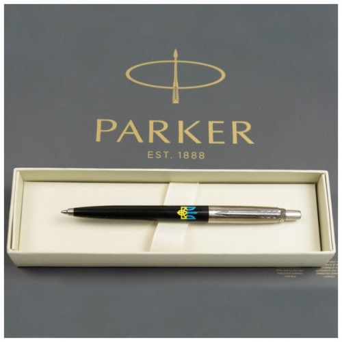 Ручка кулькова Parker JOTTER 17 Originals UKRAINE Black CT BP Тризуб син-жовтий (15632_T0016u)