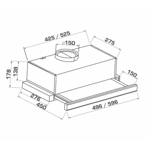 Витяжка кухонна GRANADO Telde 603-700 white glass (GCH16355)