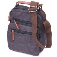 Сумка Vintage Чоловіча з щільного текстилю Чорна (21225)