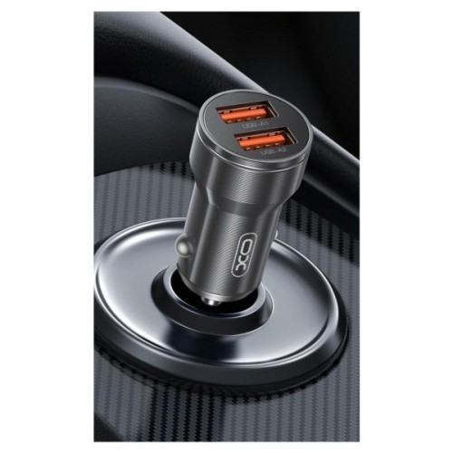 Зарядний пристрій XO CC48 2.4A/2 USB + microUSB Grey (XO-CC48m-GR)