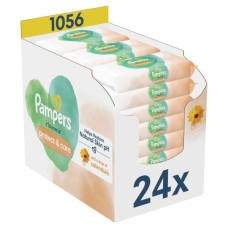 Дитячі вологі серветки Pampers Harmonie Protect&Care з календулою 24 пачки х 44 шт (8700216250603)