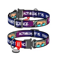 Нашийник для тварин WAUDOG Nylon з QR-паспортом "Космос. Ракетобудування" металева пряжка-фастекс L (4507-0124)