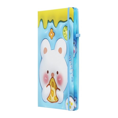 Книга записна ZiBi Yammi A5 в клітинку тверда обкладинка на гумці 80 аркушів, блакитна (ZB.115106)