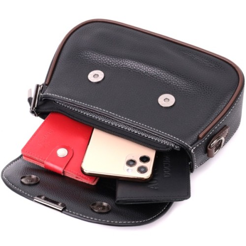 Сумка Vintage З натуральної шкіри Чорна (22374)