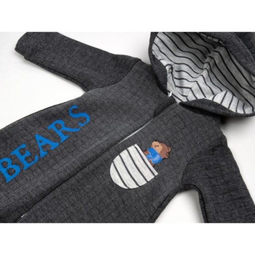 Боді дитяче Tongs на блискавці (4861-62G-gray)