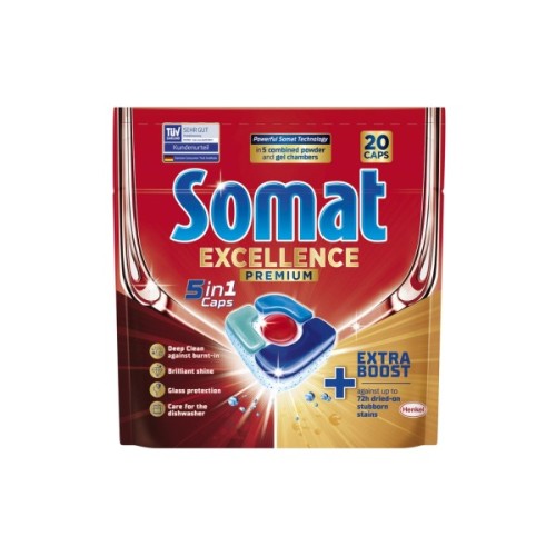 Таблетки для посудомийних машин Somat Excellence 5-в-1 20 шт. (9000101808384)