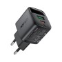 Зарядний пристрій Acefast 1xUSB-C + 1xUSB 25W GaN with digital display black (6974316284437)
