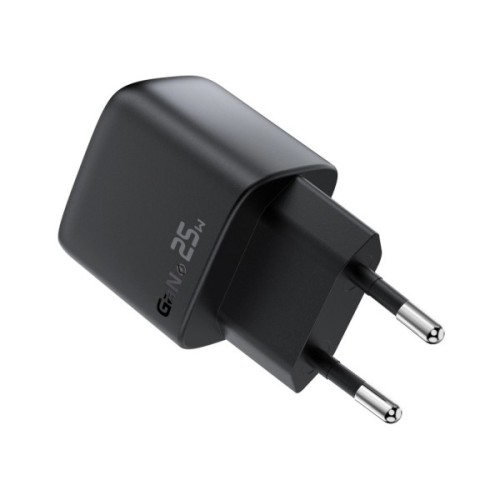 Зарядний пристрій Acefast 1xUSB-C + 1xUSB 25W GaN with digital display black (6974316284437)