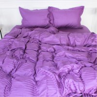 Постільна білизна MirSon Satin Stripe 30-0009 Purple 160х220 полуторний Євро (2200005250709)
