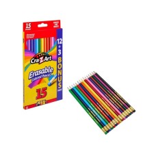 Олівці кольорові Cra-Z-Art з гумкою, 15 кольорів (10459CRA)