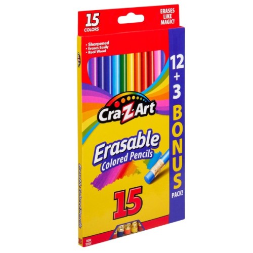 Олівці кольорові Cra-Z-Art з гумкою, 15 кольорів (10459CRA)