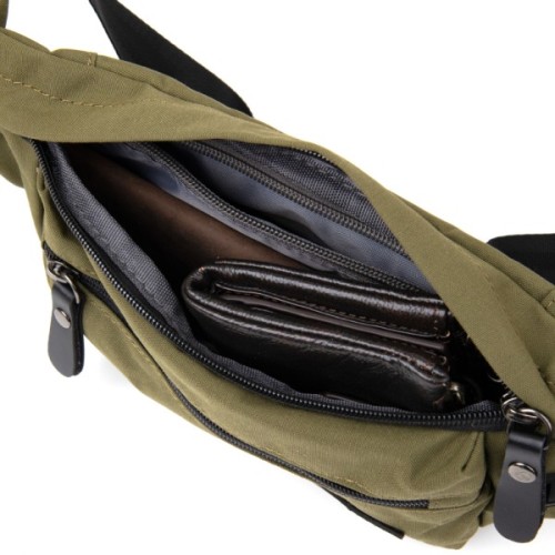 Сумка Vintage Бананка нейлон Зелена (20636)