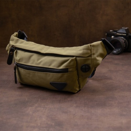 Сумка Vintage Бананка нейлон Зелена (20636)