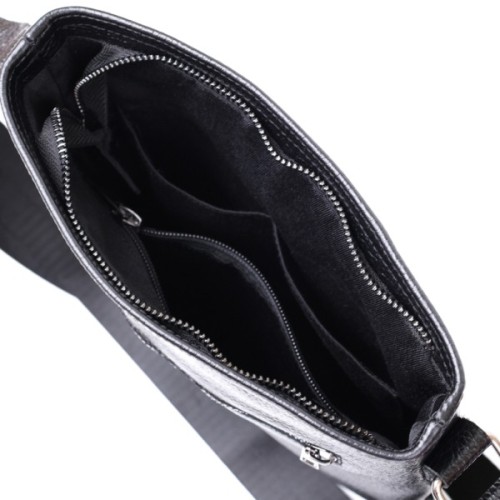 Сумка Shvigel Шкіряна через плече Чорна (11604)