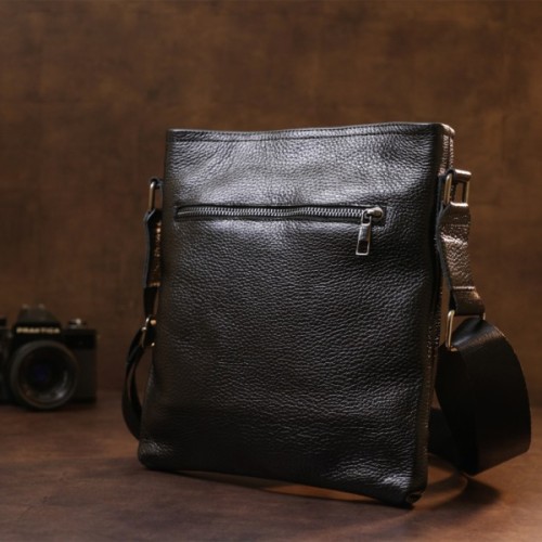 Сумка Shvigel Шкіряна через плече Чорна (11604)