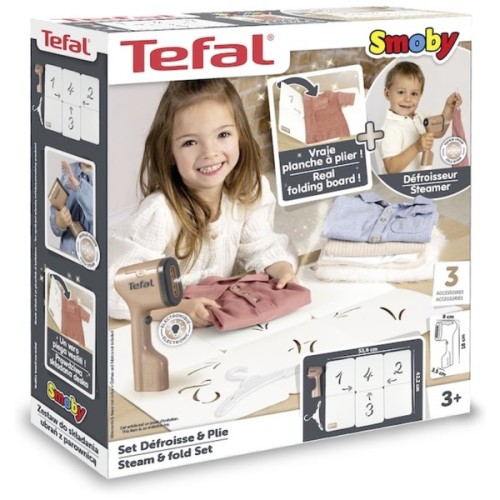 Ігровий набір Smoby Тефаль з відпарювачем та органайзером для складання речей, з аксесуарами (7600330127)