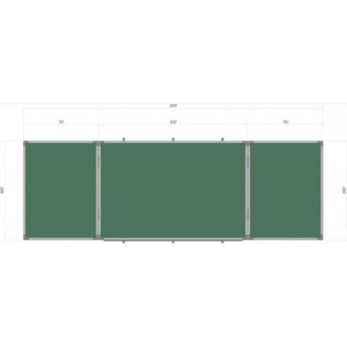 Шкільна дошка Sector магнітно-крейдова, 300х100 см (К3010)