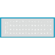 Наклейка на клавіатуру BestKey мініатюрна прозора, 56, білий (BKm3WhTr)