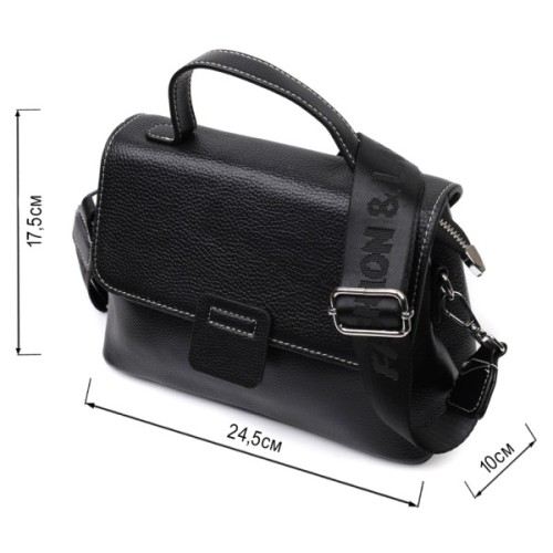 Сумка Vintage З натуральної шкіри Чорна (22291)