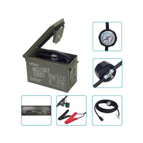 Автомобільний компресор VOIN VM-070 "MILITARY SERIES" 150psi/25A/90л (VM-070)