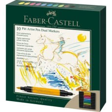 Художній маркер Faber-Castell двосторонніх Pitt Artist Pen Dual Marker, 10 кольорів (32417)
