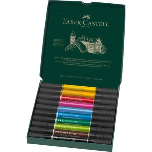 Художній маркер Faber-Castell двосторонніх Pitt Artist Pen Dual Marker, 10 кольорів (32417)