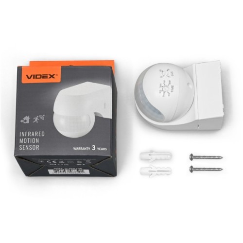 Датчик руху Videx 220V 800W IP44 інфрачервоний білий (VL-SPW11W)