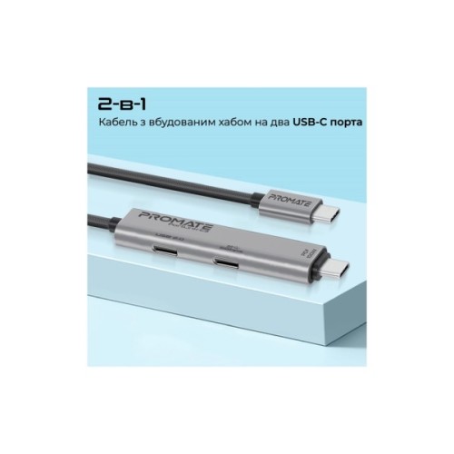 Дата кабель USB-C to USB-C 1.5m Promate (portlink-c3.black)