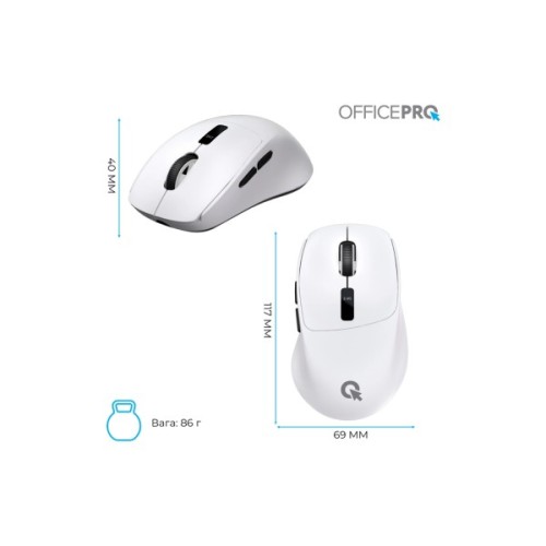 Мишка OfficePro M398W Wireless/Bluetooth White (M398W)