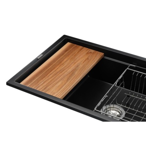 Мийка кухонна GRANADO Royal Estella black (+ подрібнювач Algar 1000 + змішувач Ferrol inox + дозвтор Redondo inox + ко (ksg0301)