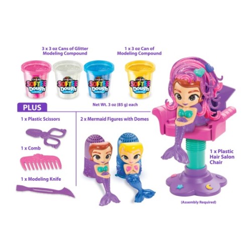 Набір для творчості Cra-Z-Art Салон краси Блискуча русалка, тісто для ліплення, набір 12 од (66606CRA)