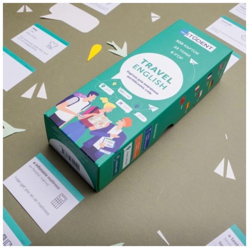 Навчальний набір English Student Картки для вивчення англійської мови Travel English Для подорожей , українська (59123280)