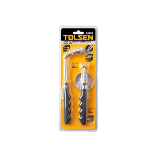 Дзеркало інспекційне Tolsen телескопічне, ліхтар телескопічний (66005)