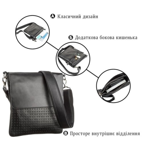 Сумка Shvigel З натуральної шкіри Чорна (11124)
